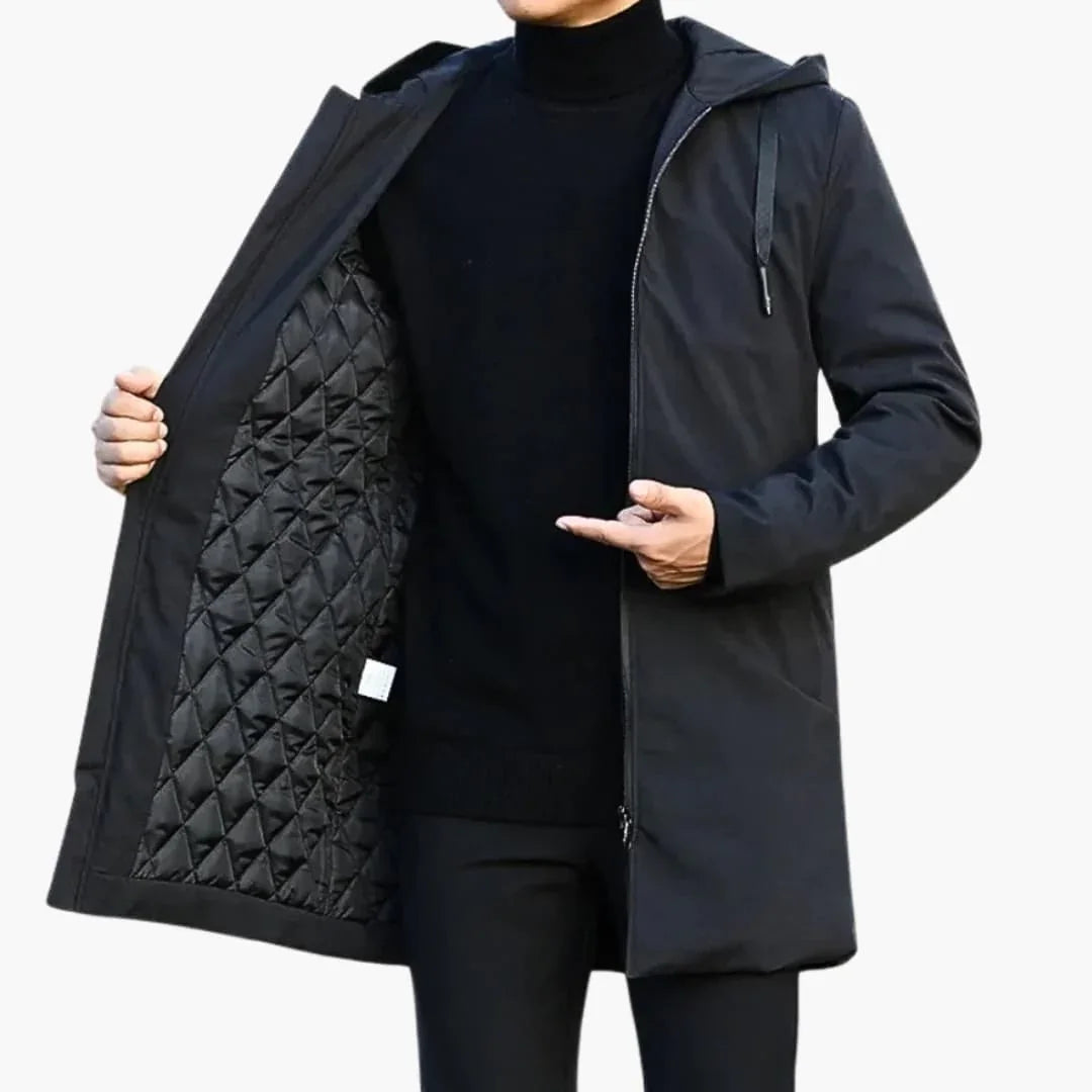 Veste à capuche pour homme avec fermeture éclair et poches latérales