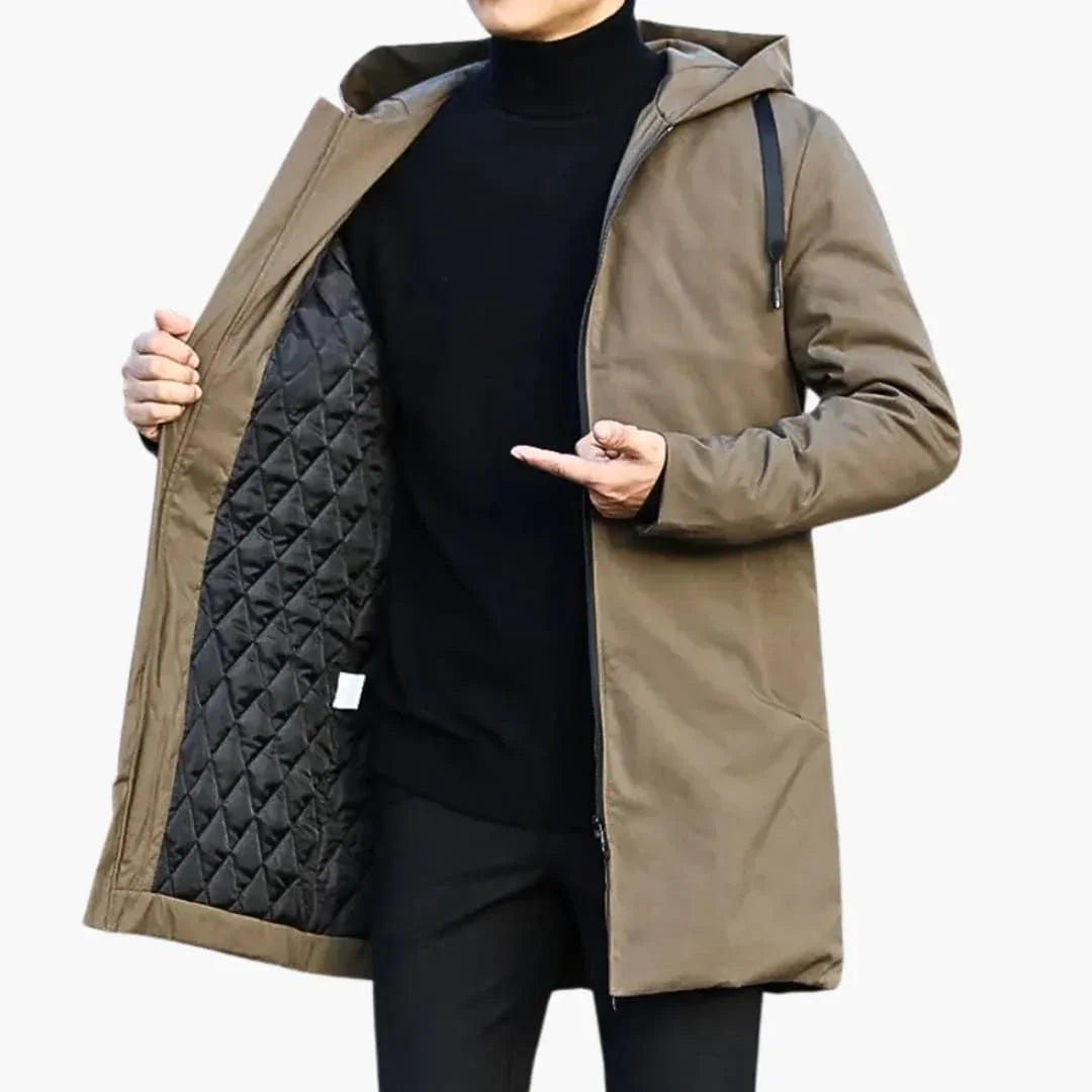 Veste à capuche pour homme avec fermeture éclair et poches latérales