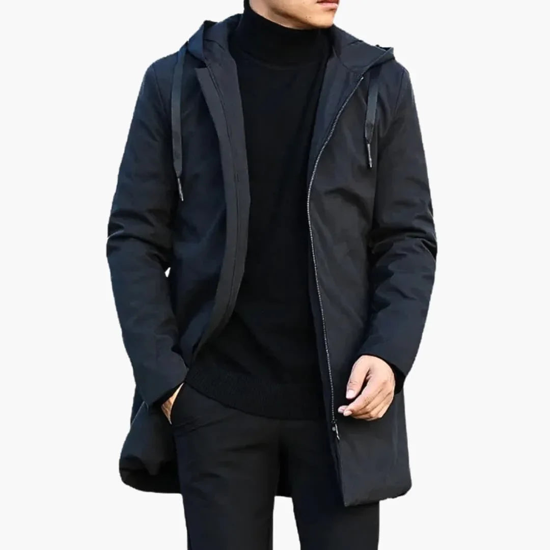 Veste à capuche pour homme avec fermeture éclair et poches latérales