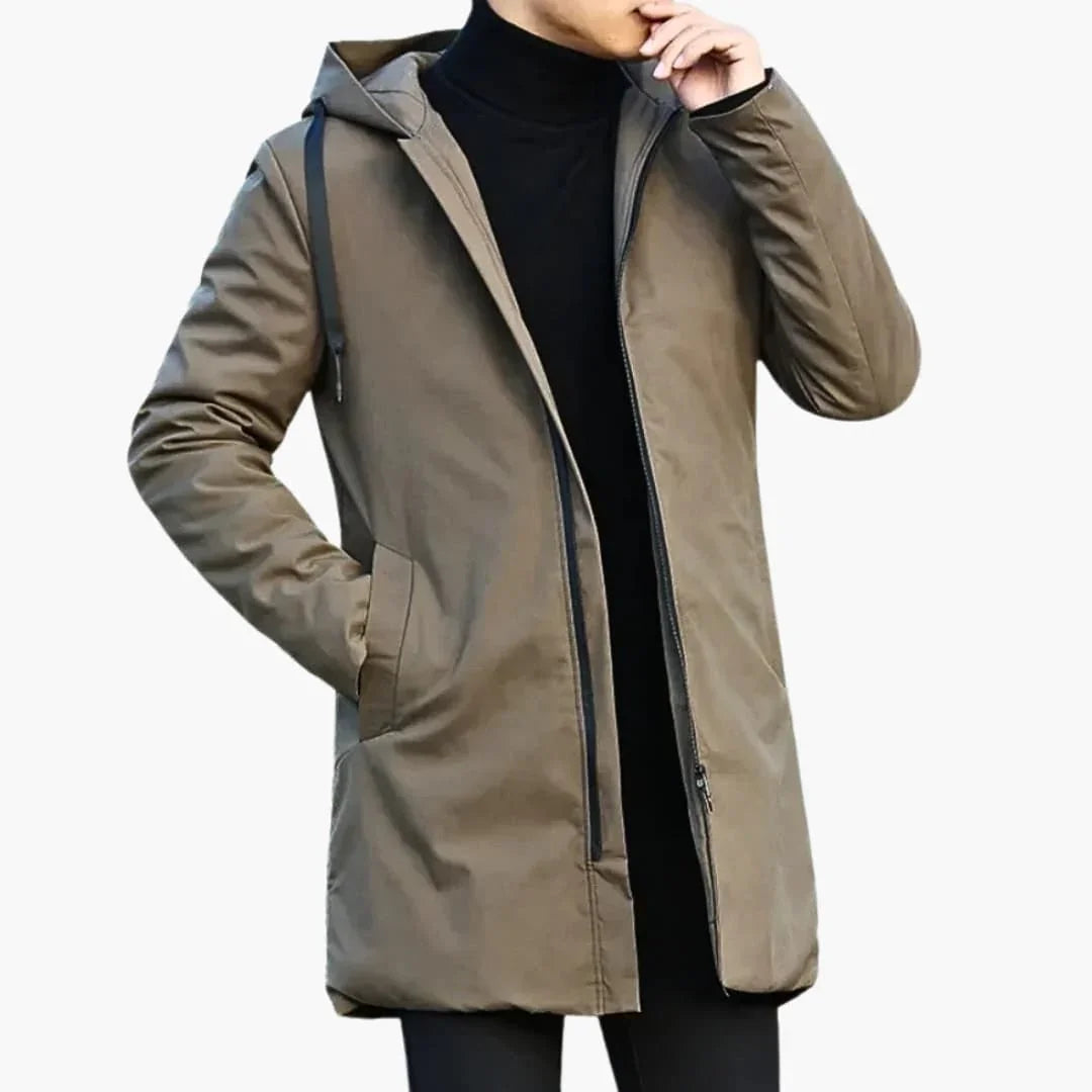 Veste à capuche pour homme avec fermeture éclair et poches latérales