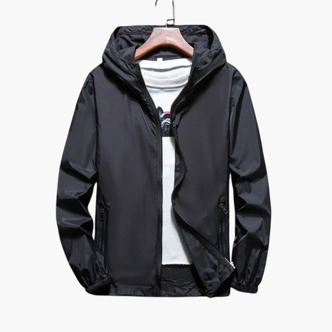 Men's hooded jacket with zippered pockets