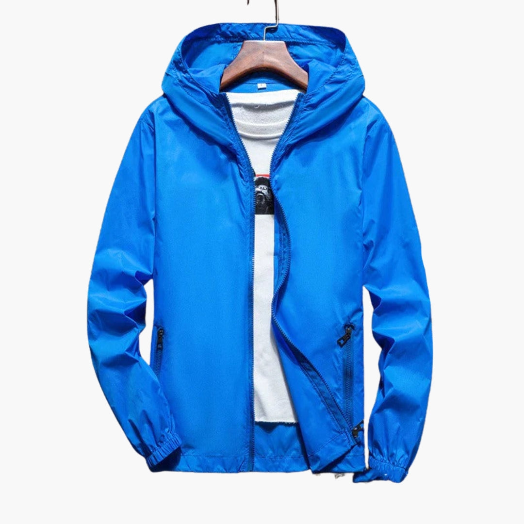 Men's hooded jacket with zippered pockets