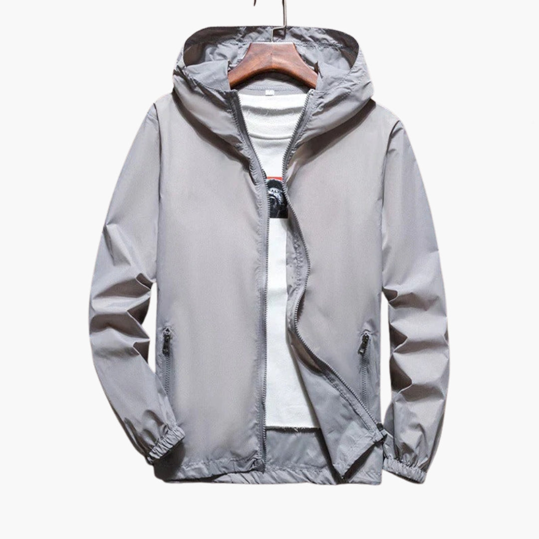 Men's hooded jacket with zippered pockets