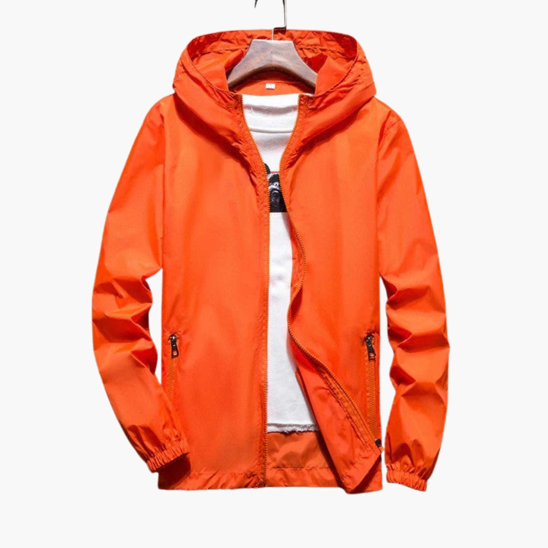 Men's hooded jacket with zippered pockets