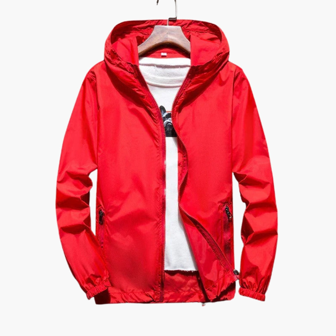 Men's hooded jacket with zippered pockets