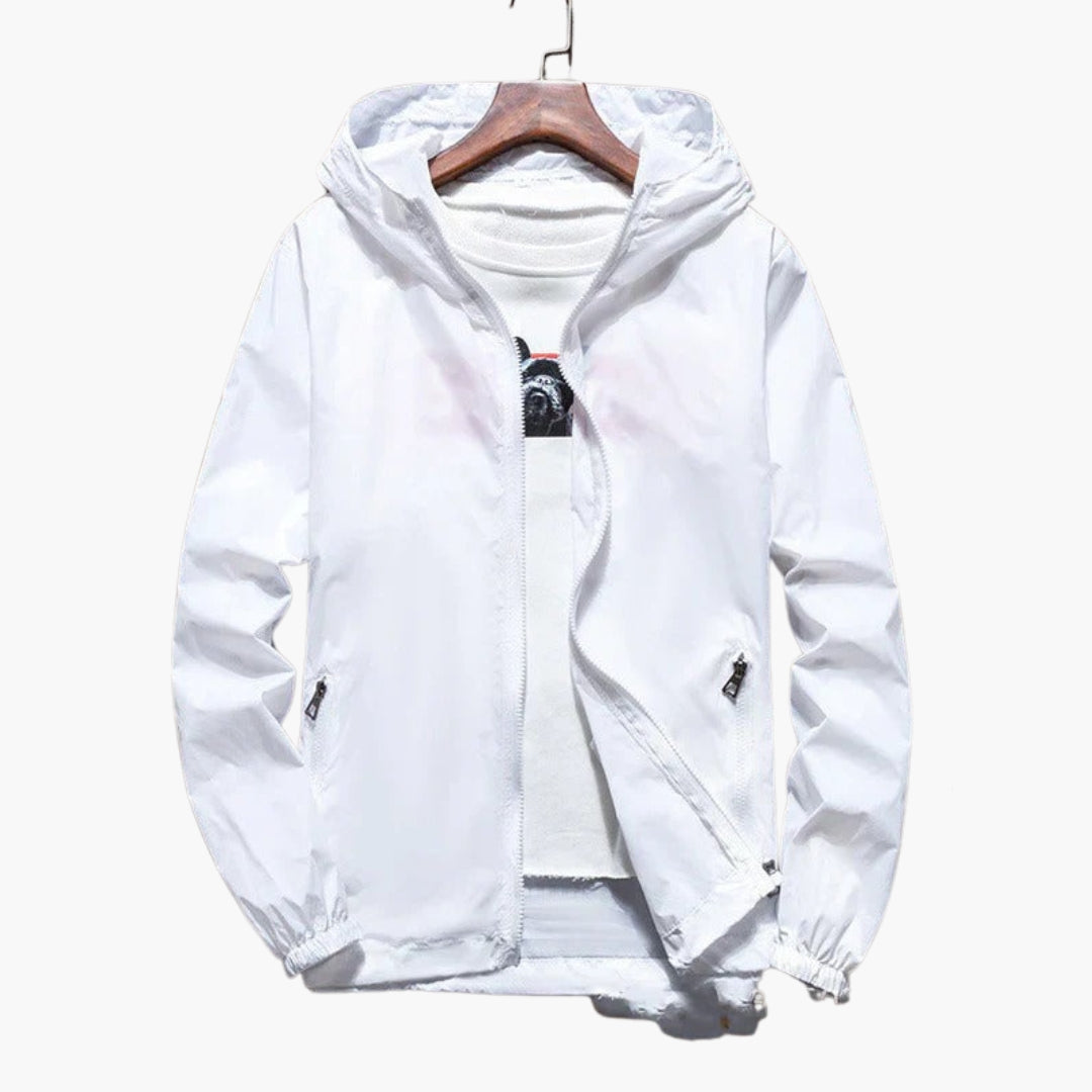 Men's hooded jacket with zippered pockets