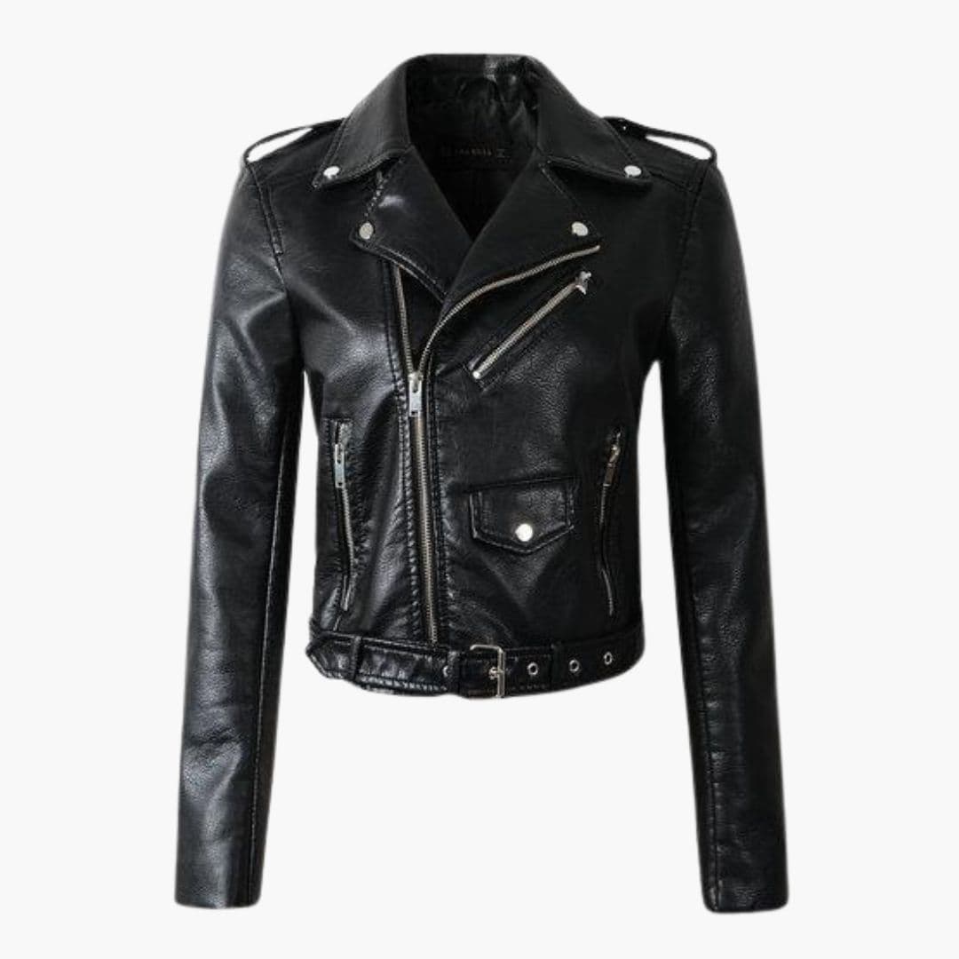 Veste biker femme avec fermeture zippée