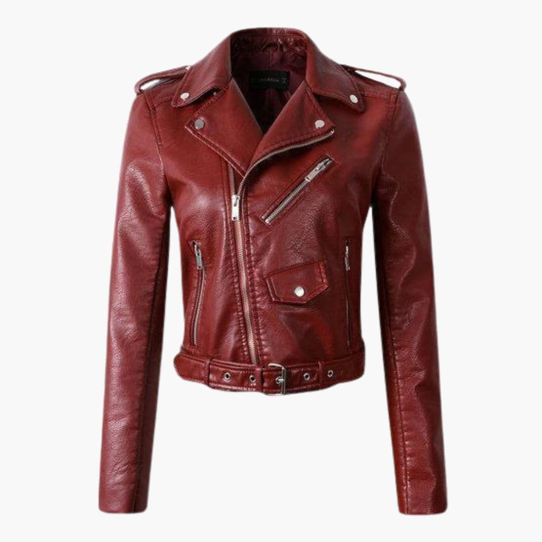 Veste biker femme avec fermeture zippée
