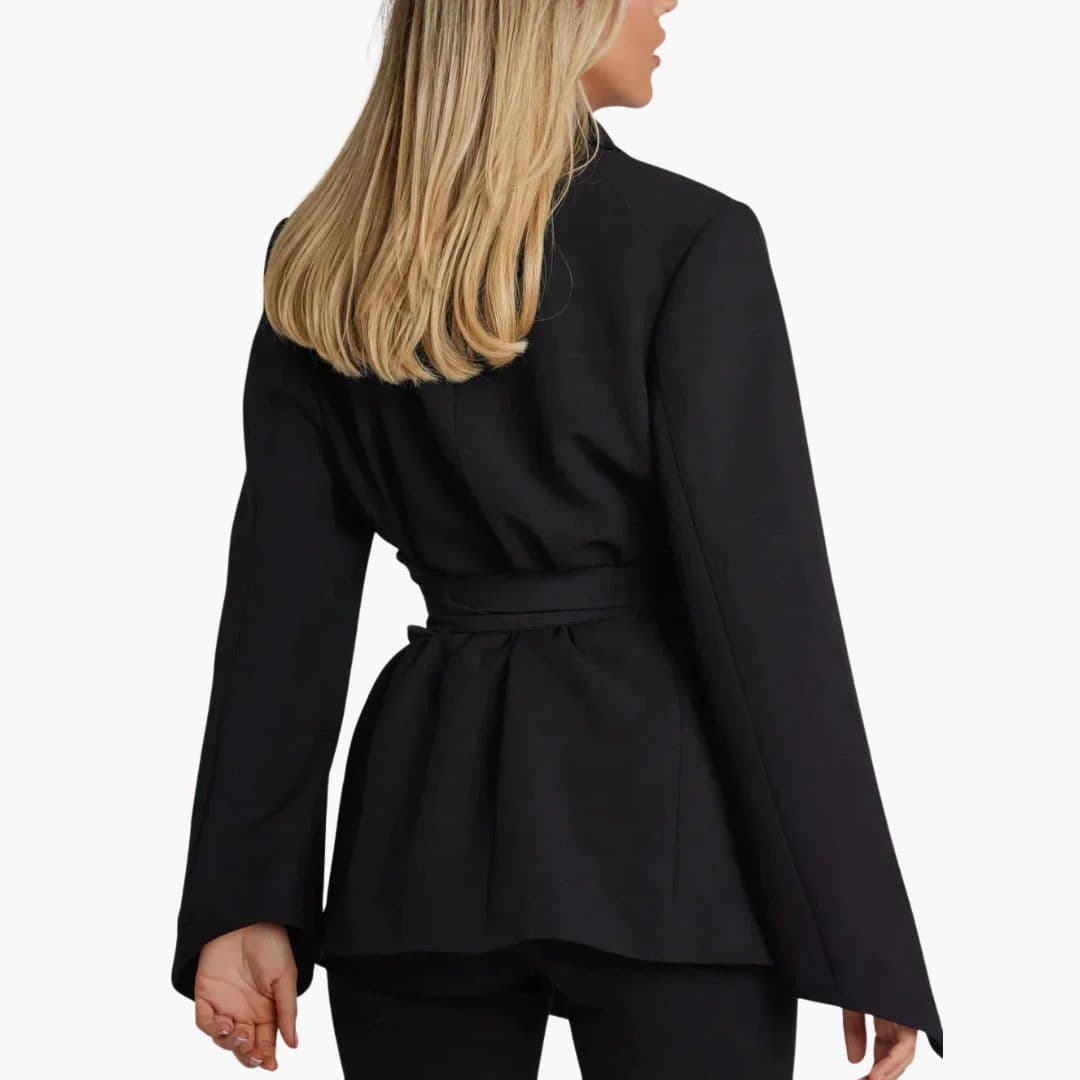 Veste blazer femme ceinturée à manches larges