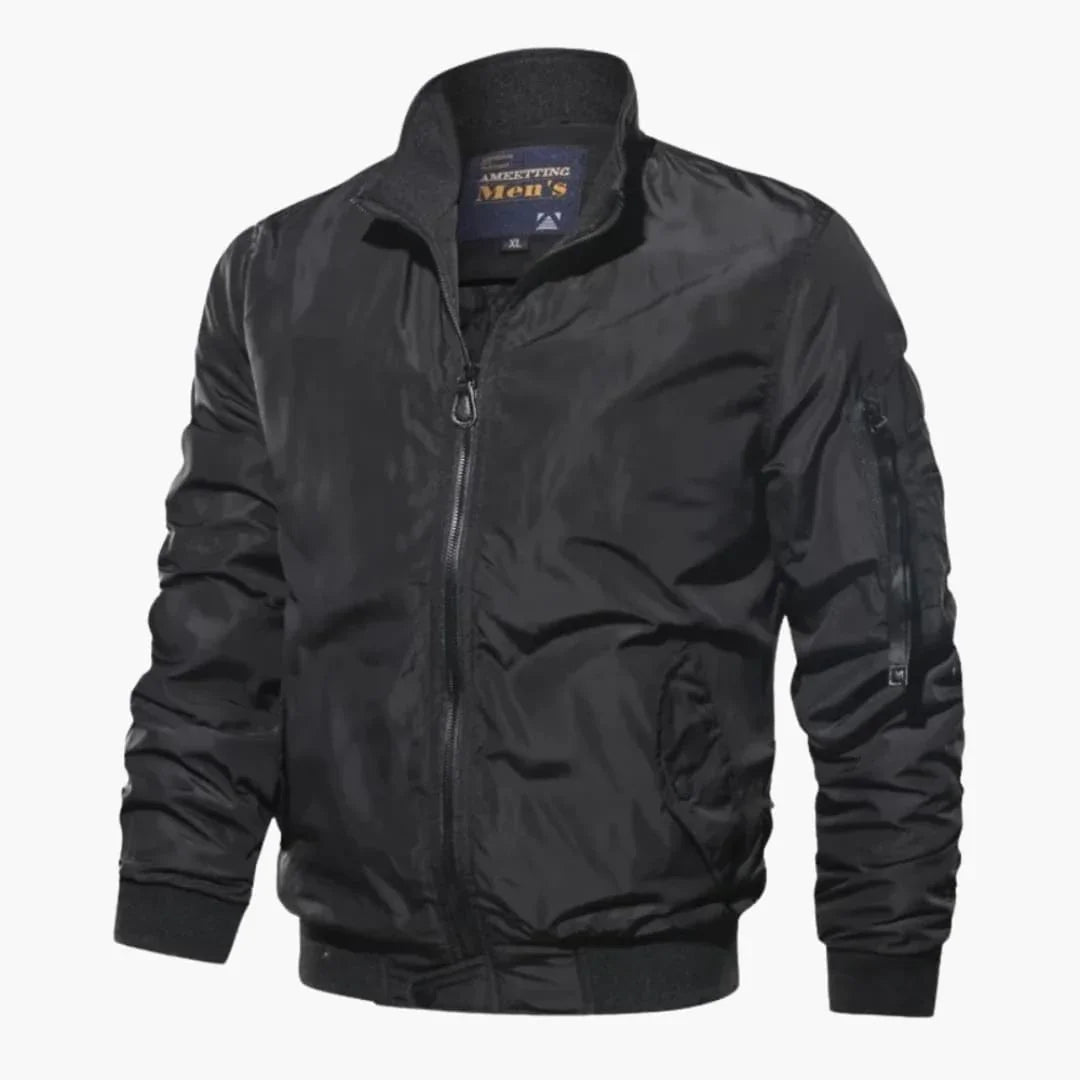 Veste bombardier homme avec fermeture éclair et poche sur manche