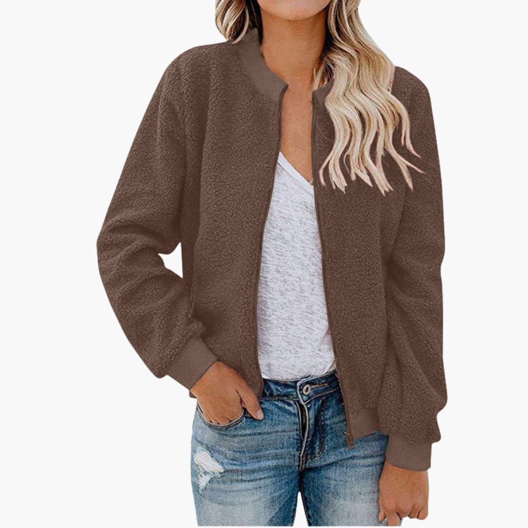 Giacca bomber donna con collo alto e struttura dritta