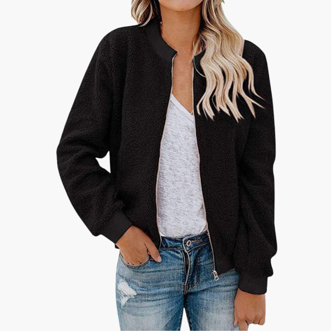 Giacca bomber donna con collo alto e struttura dritta