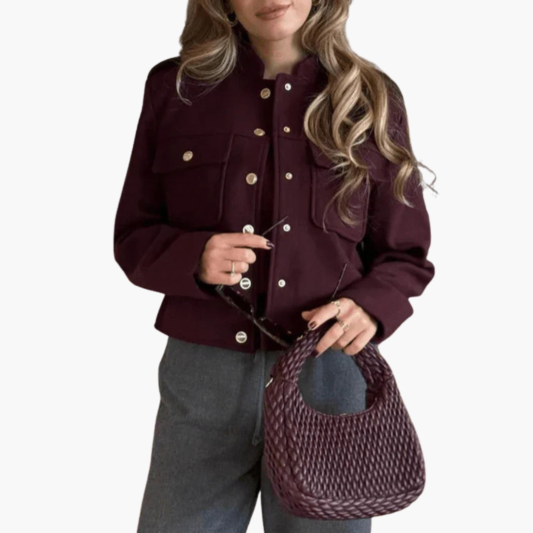 Giacca bomber donna con bottoni dorati