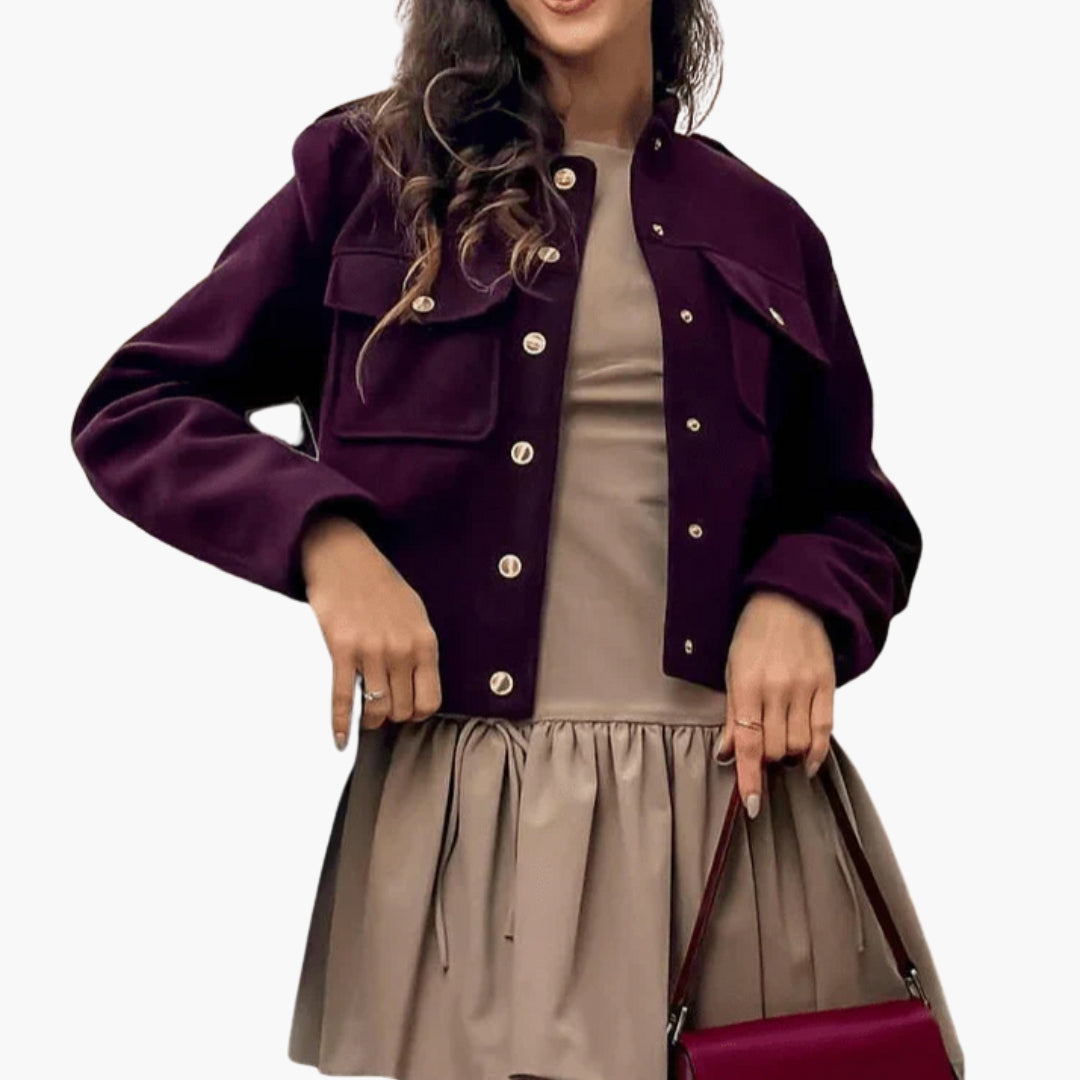 Giacca bomber donna con bottoni dorati