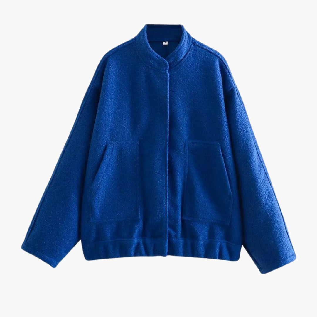 Giacca bomber donna con collo alto e tasche anteriori