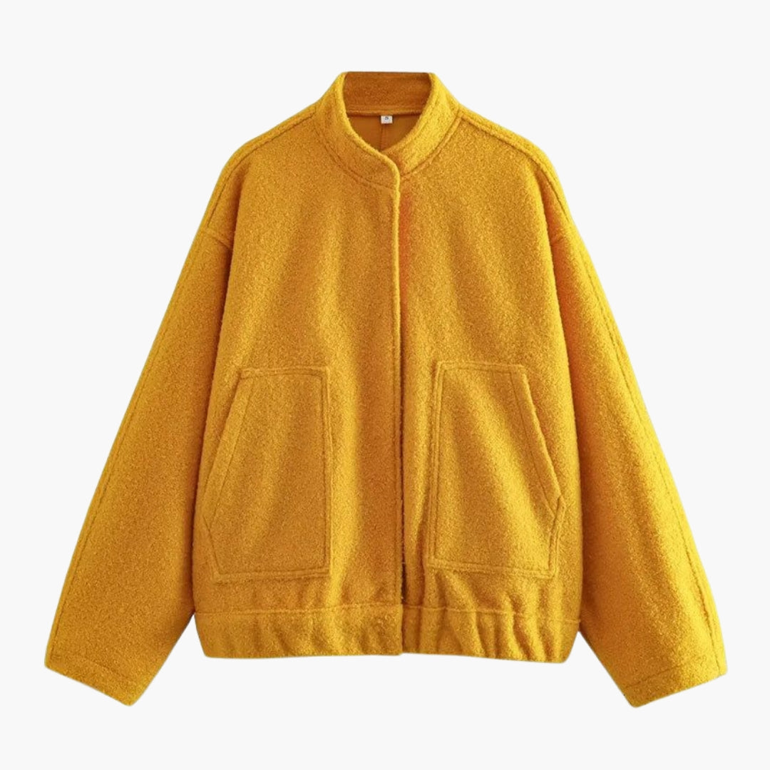 Giacca bomber donna con collo alto e tasche anteriori