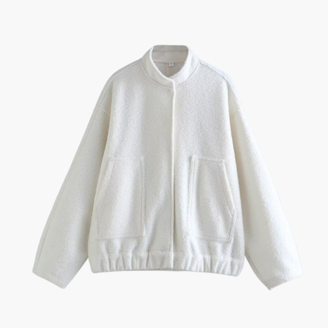 Giacca bomber donna con collo alto e tasche anteriori