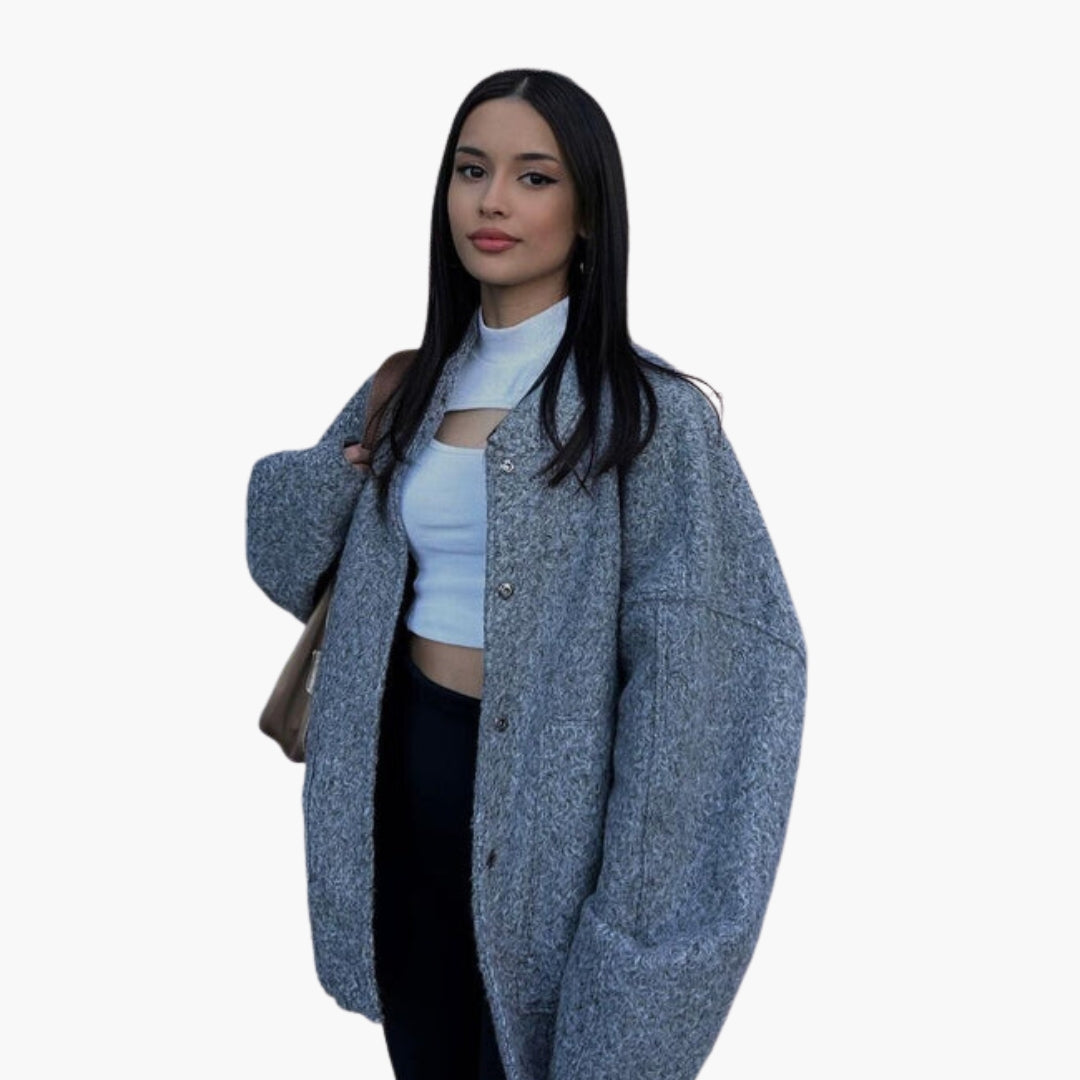 Giacca bomber donna con collo alto e tasche anteriori