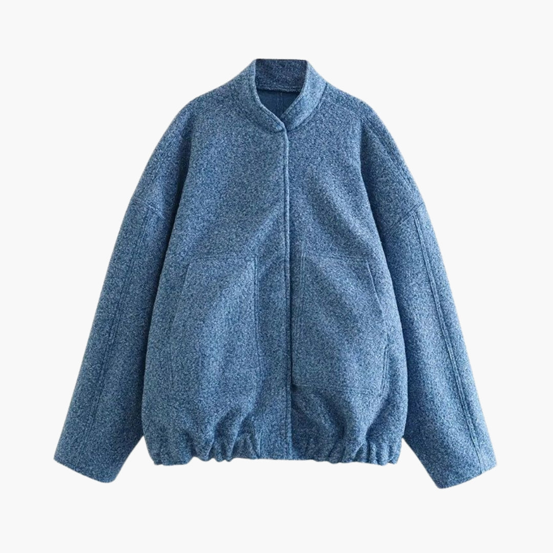 Giacca bomber donna con collo alto e tasche anteriori