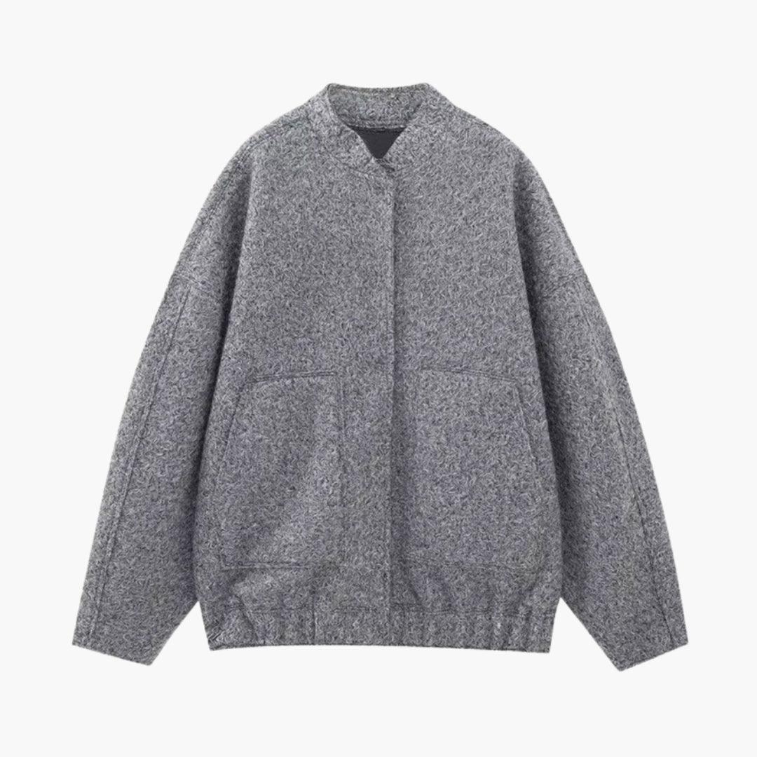 Giacca bomber donna con collo alto e tasche anteriori