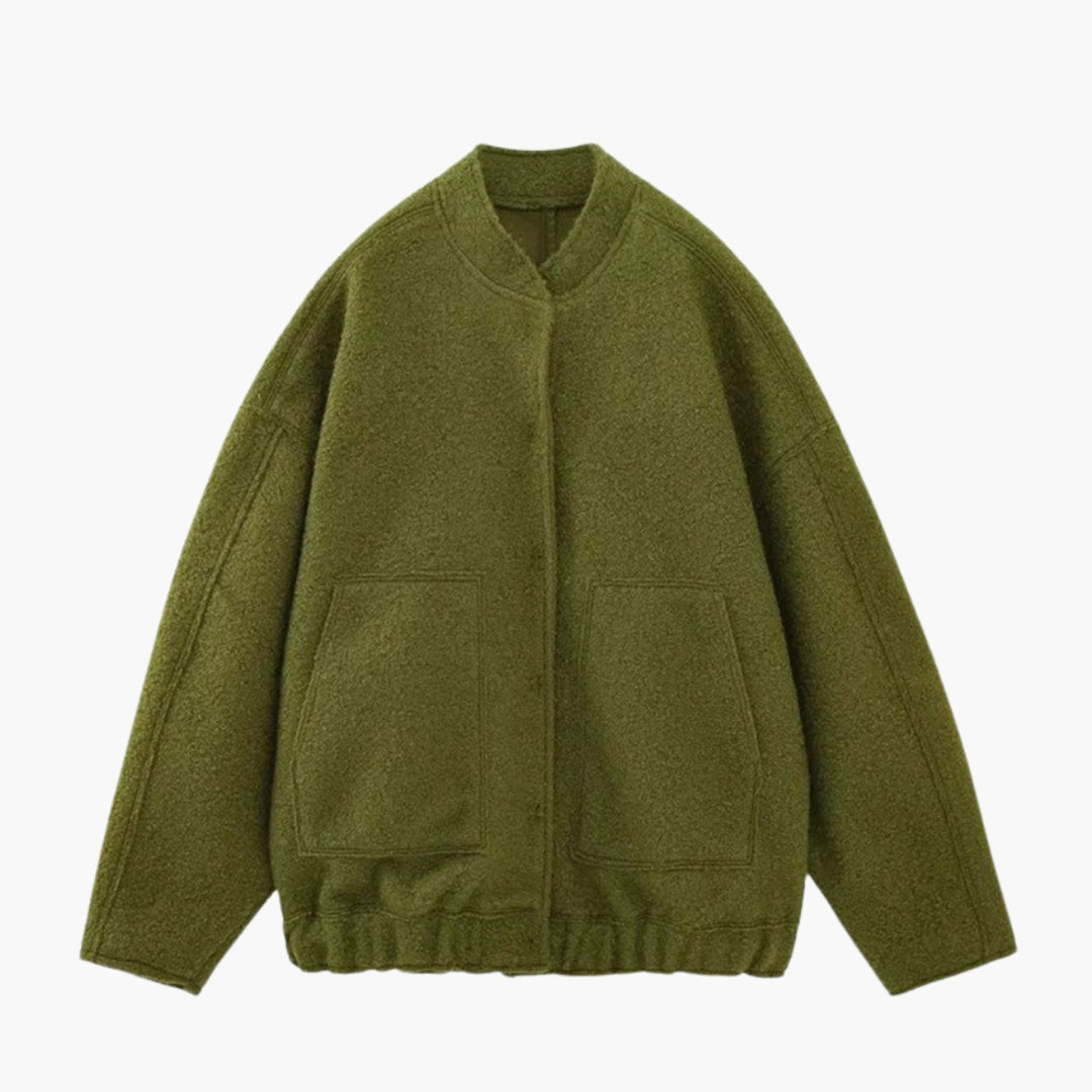 Giacca bomber donna con collo alto e tasche anteriori