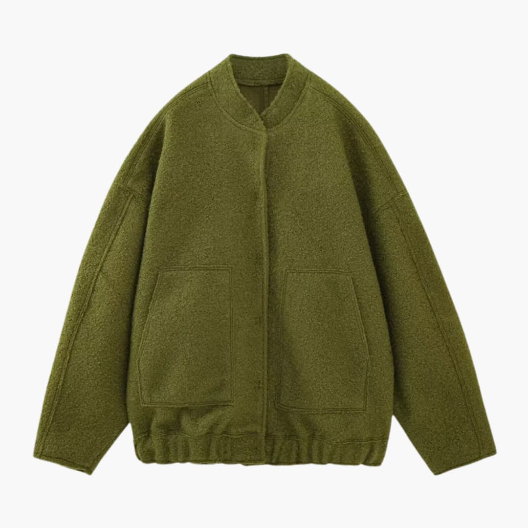 Giacca bomber donna con chiusura lampo e finiture a coste
