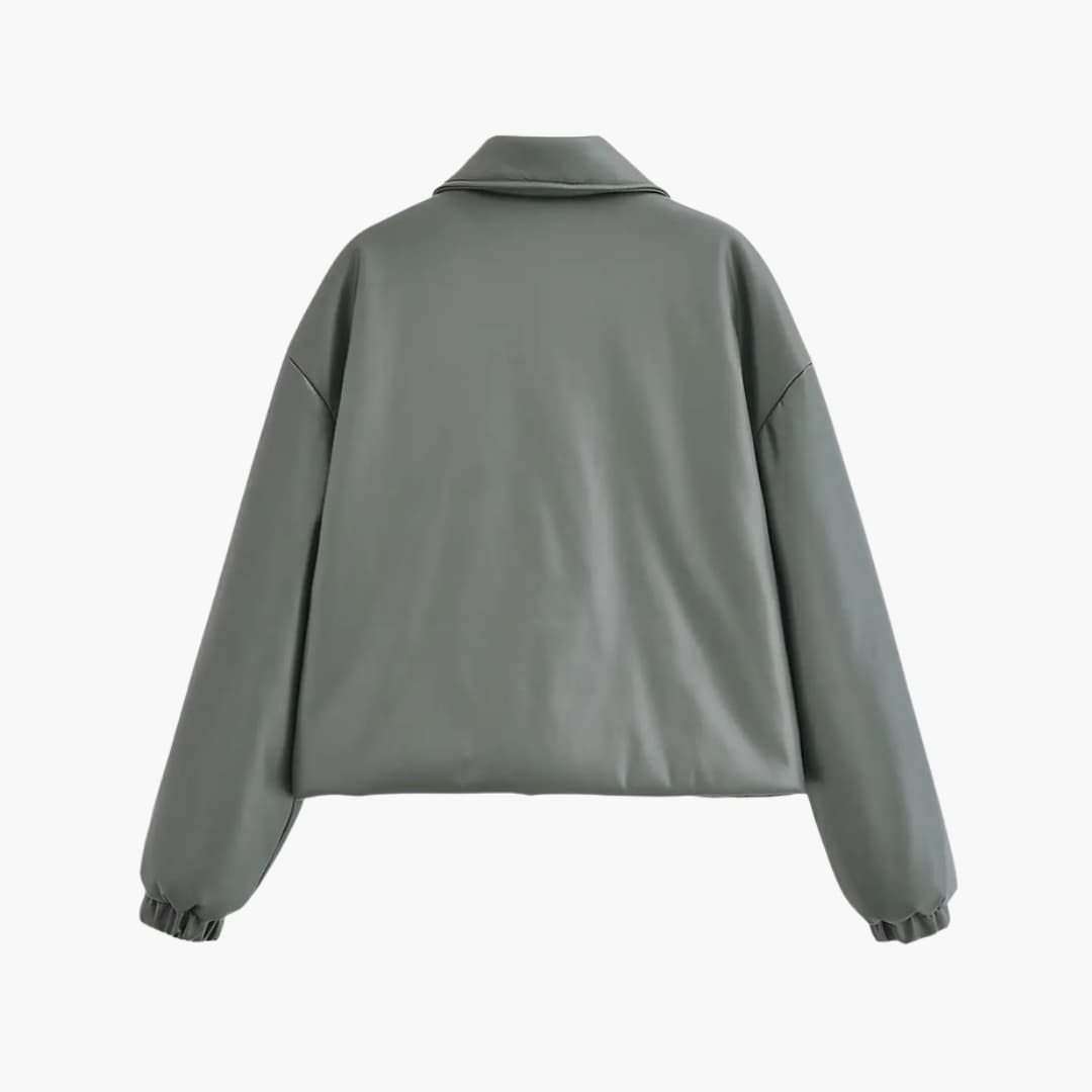 Giacca bomber donna con zip frontale e superficie tinta unita