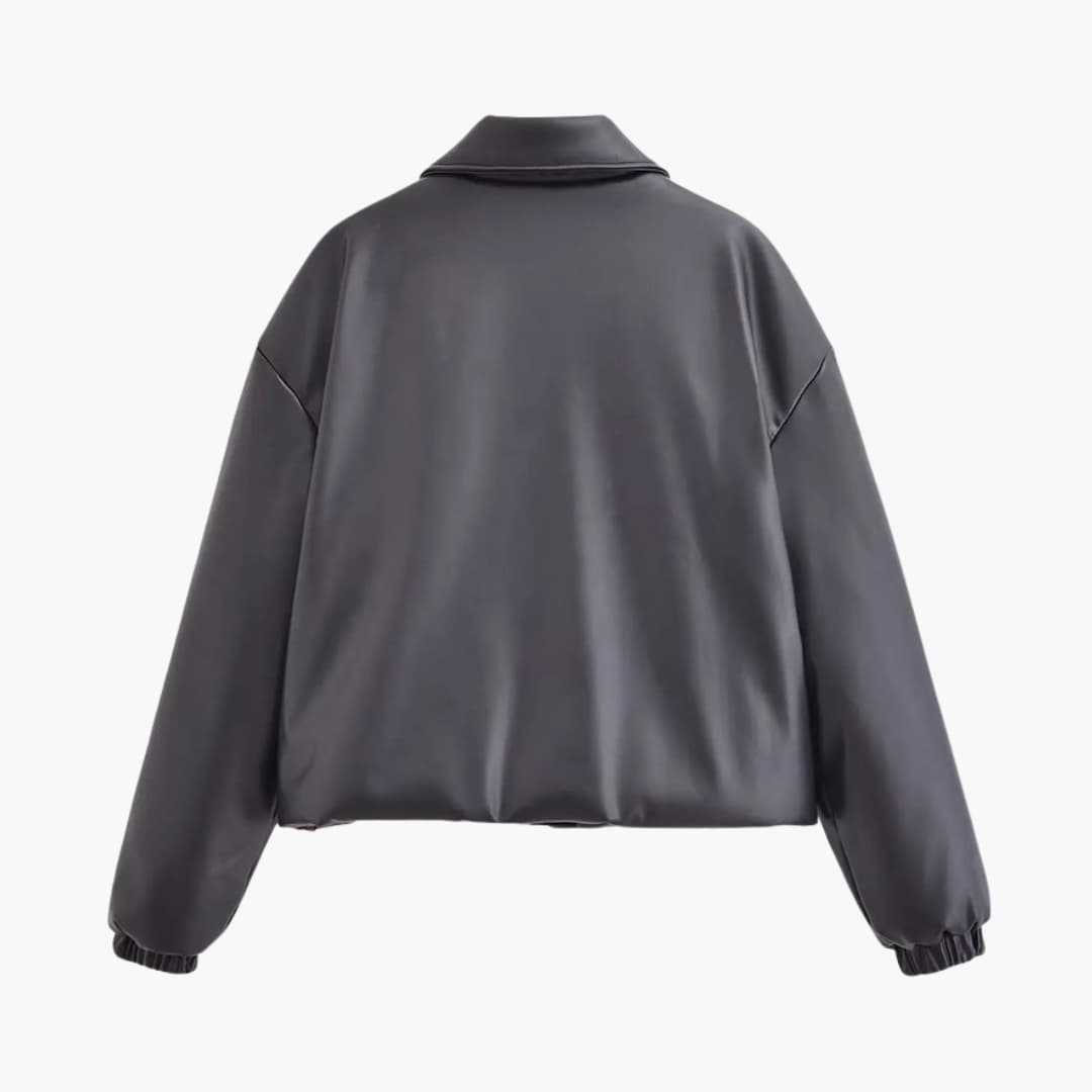 Giacca bomber donna con zip frontale e superficie tinta unita