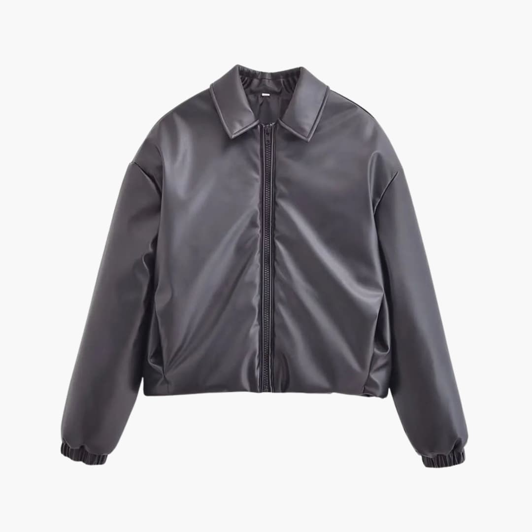 Giacca bomber donna con zip frontale e superficie tinta unita