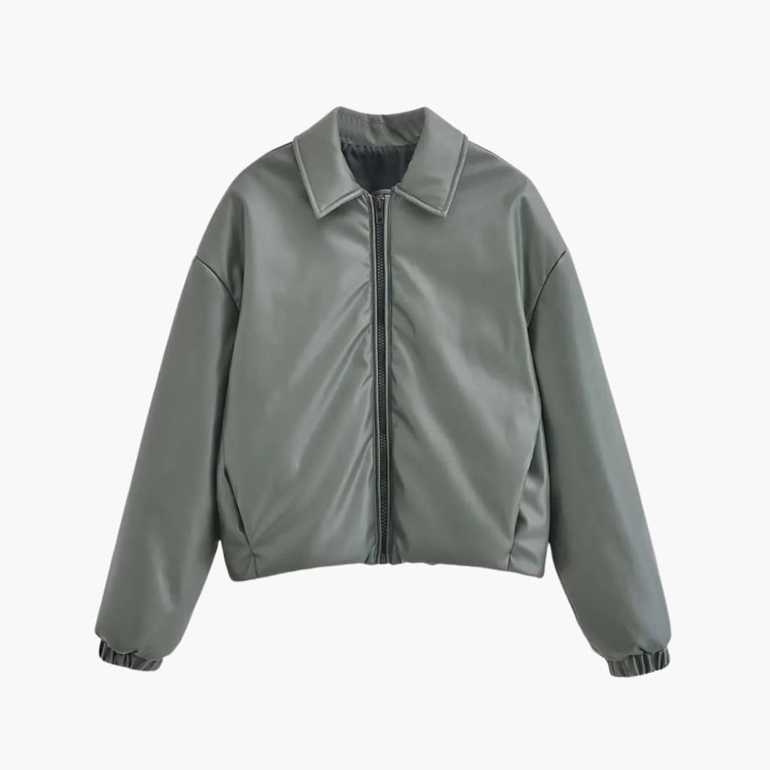 Giacca bomber donna con zip frontale e superficie tinta unita