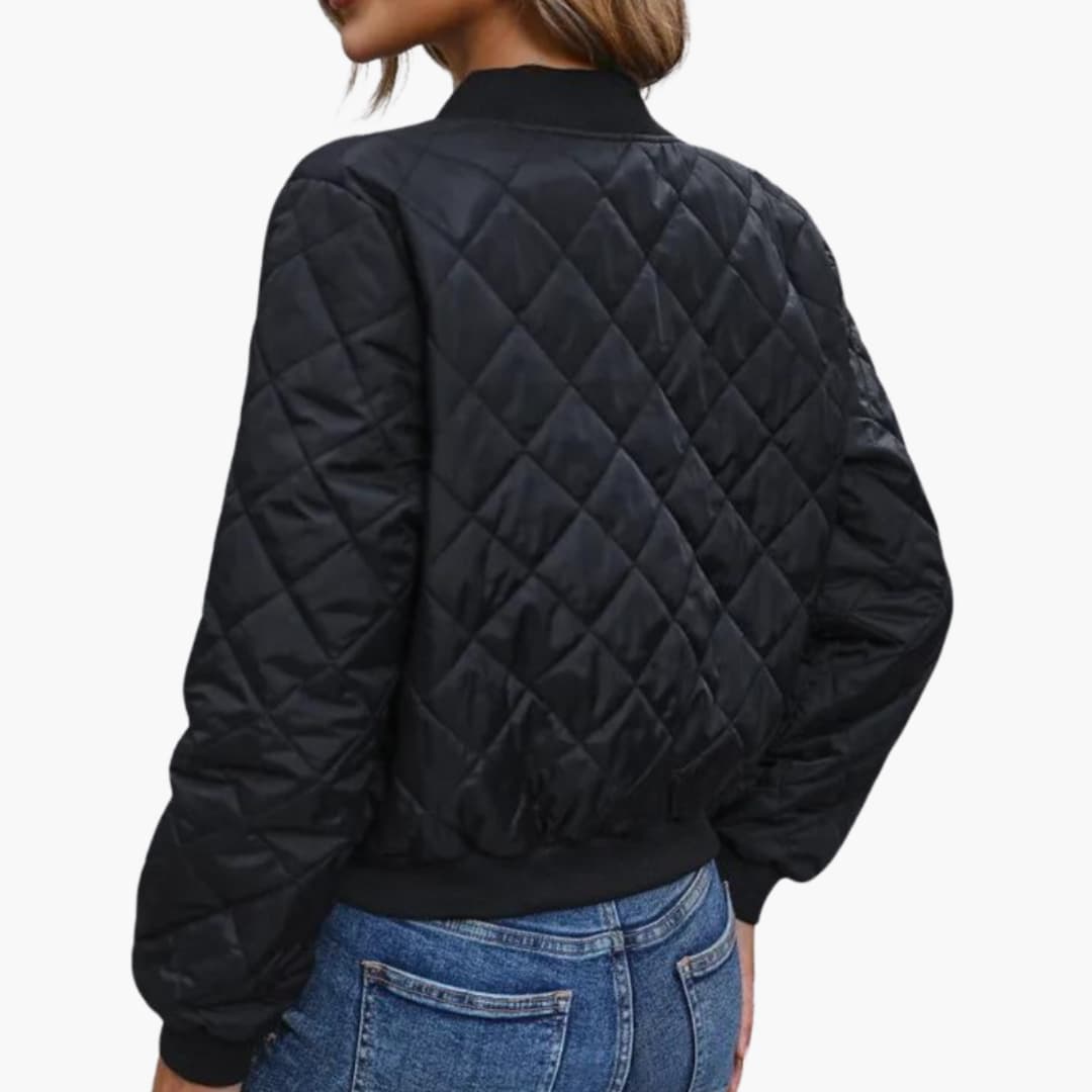 Giacca bomber donna con zip e superficie trapuntata