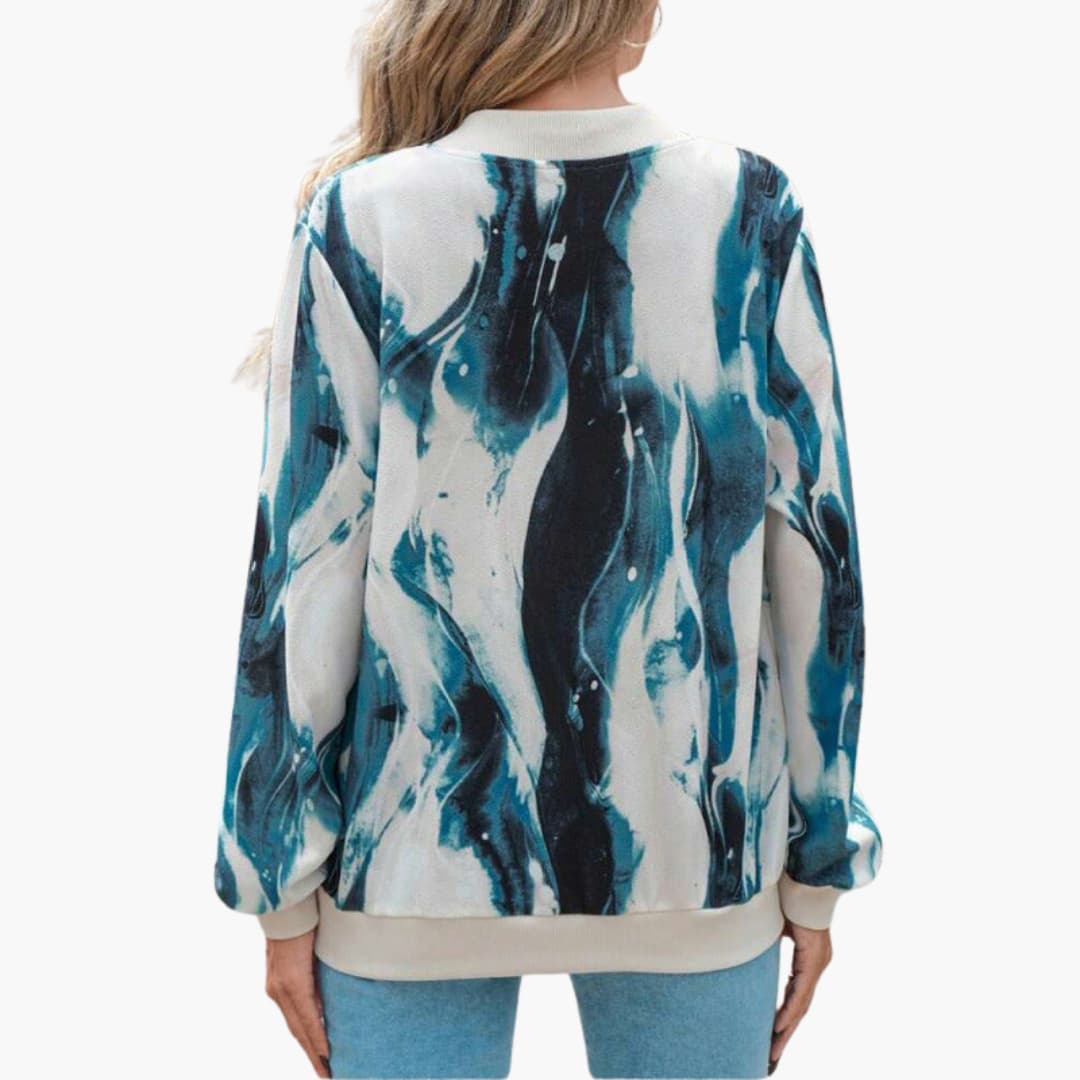 Giacca bomber donna con zip e polsini a coste
