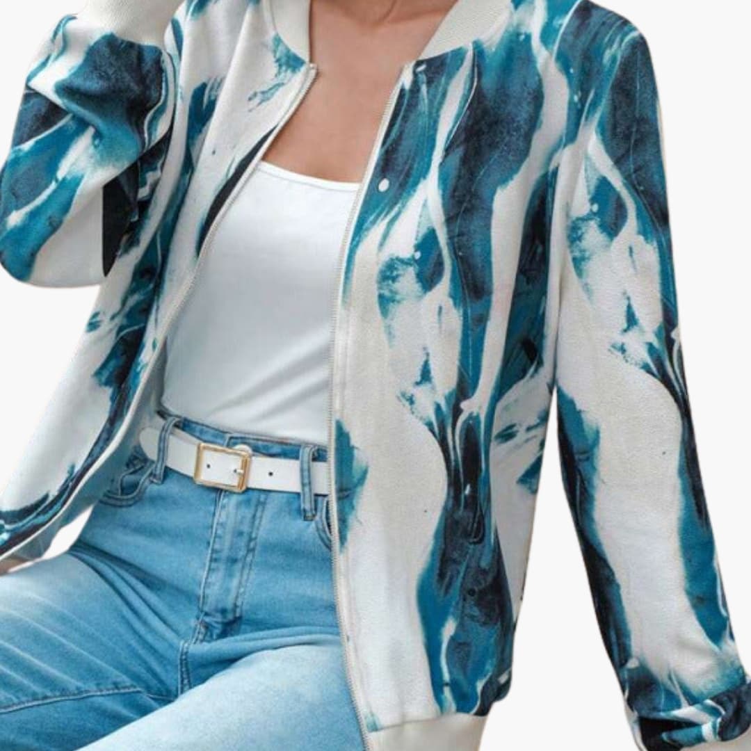 Giacca bomber donna con zip e polsini a coste
