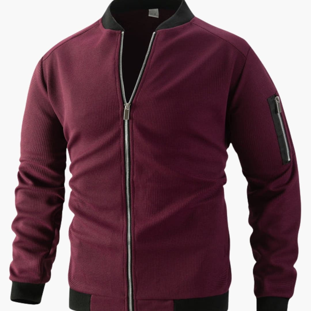 Giacca bomber uomo con collo alto e chiusura con zip