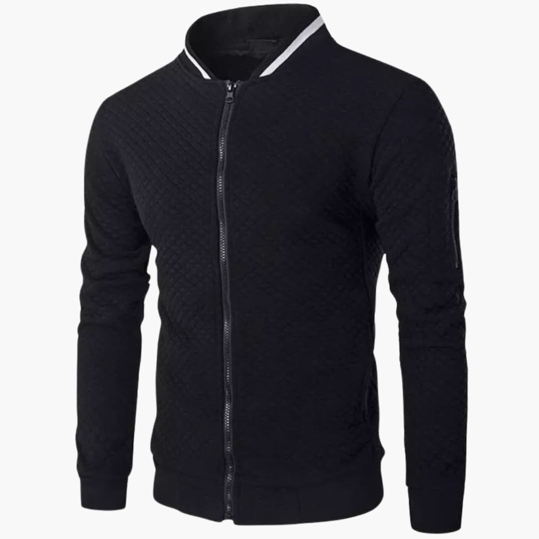 Veste bomber homme zippée à surface texturée