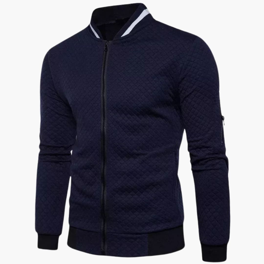 Veste bomber homme zippée à surface texturée