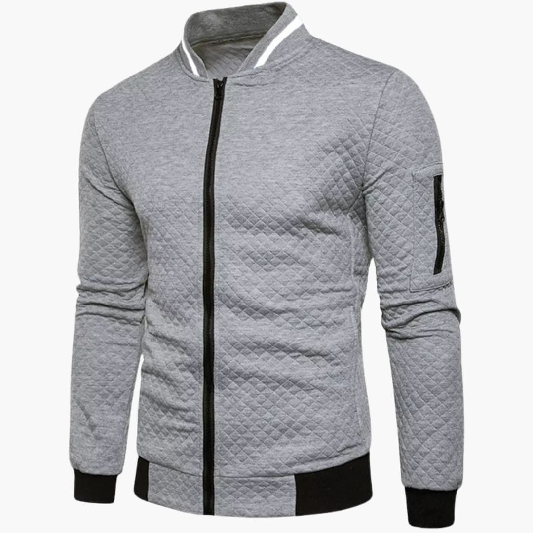 Veste bomber homme zippée à surface texturée