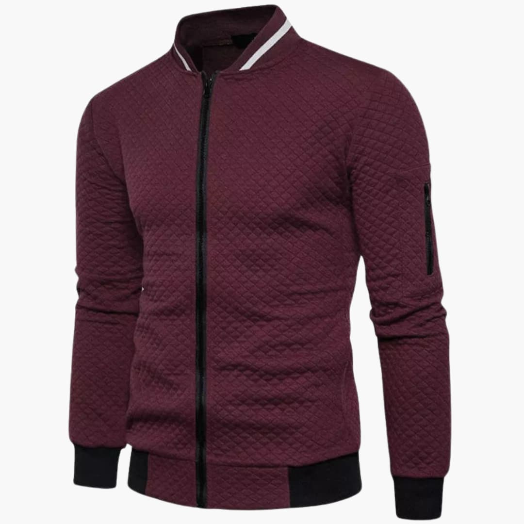 Veste bomber homme zippée à surface texturée