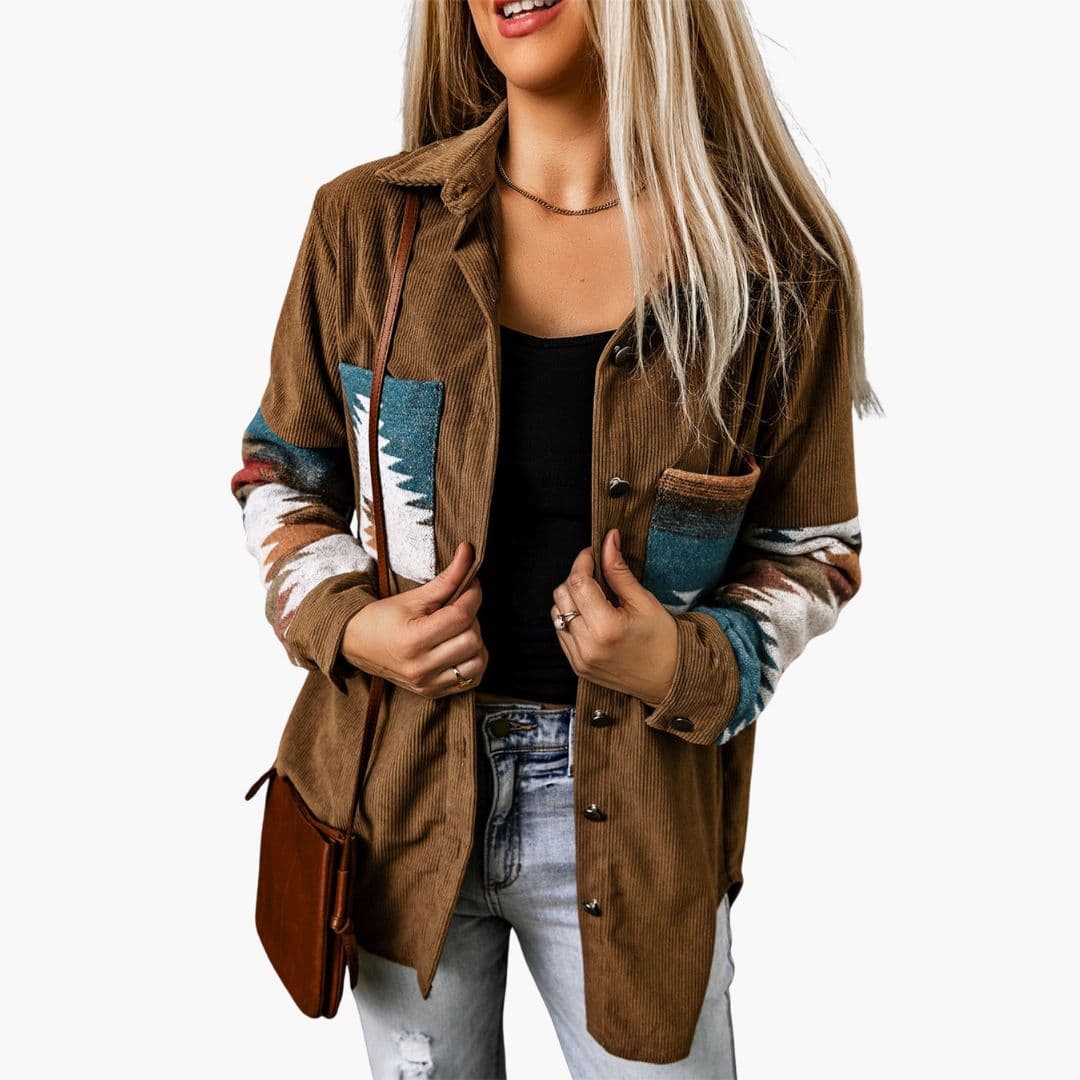 Veste chemise femme à boutons métal