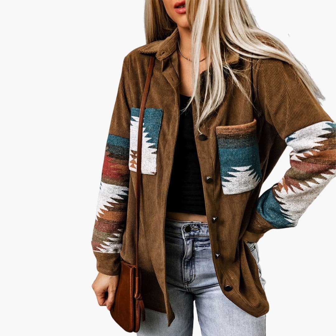 Veste chemise femme à boutons métal