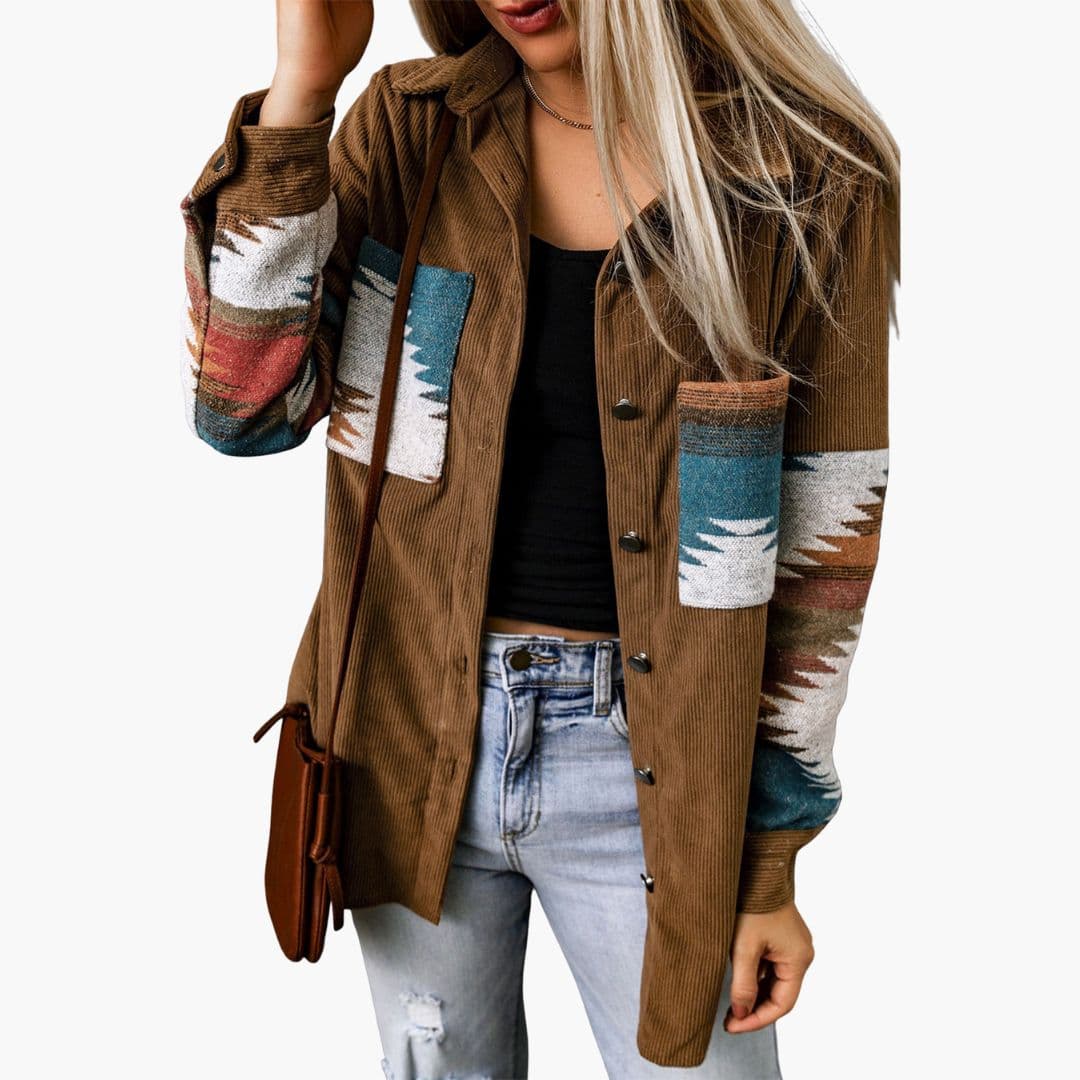 Veste chemise femme à boutons métal