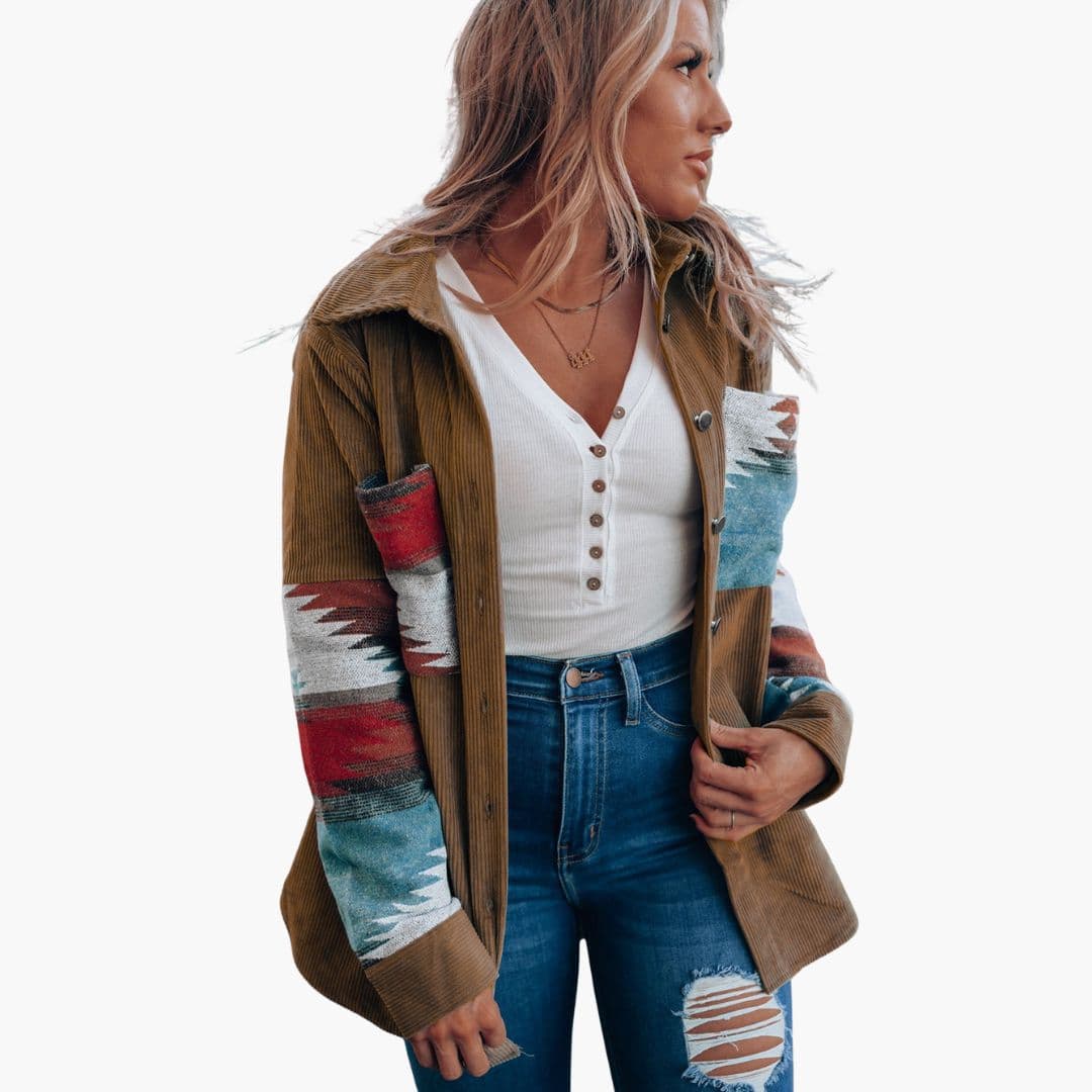 Veste chemise femme à boutons métal