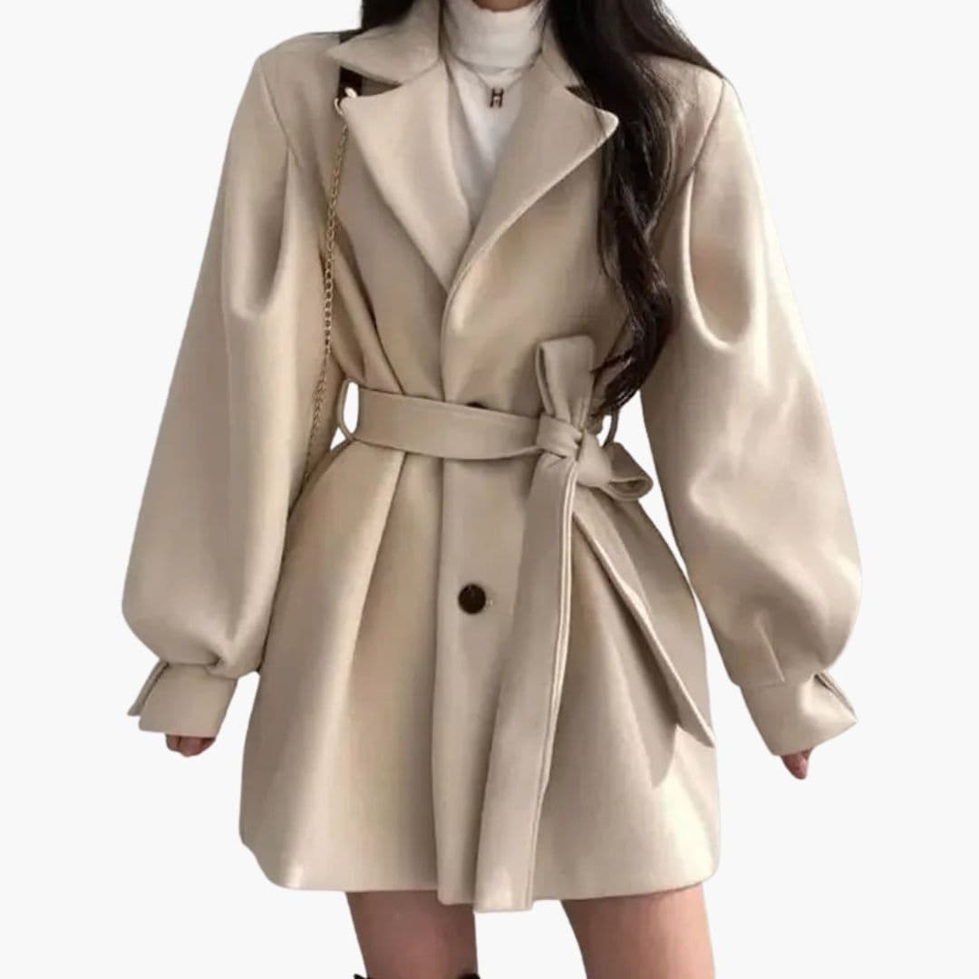 Veste courte femme avec ceinture à la taille