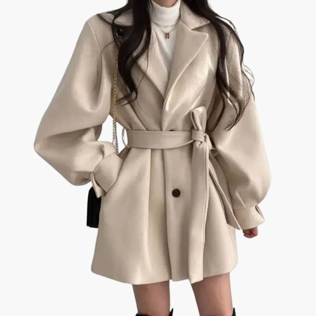 Veste courte femme avec ceinture à la taille