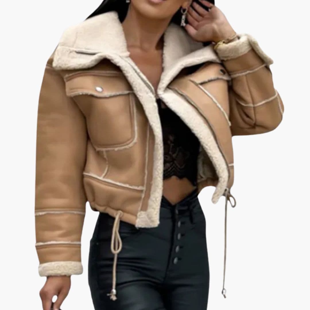 Veste courte femme avec fermeture zippée