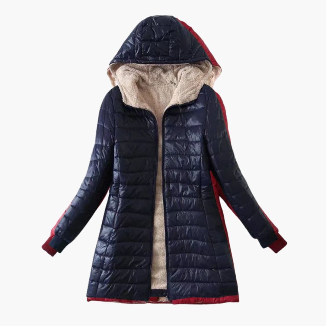 Veste d'hiver femme à capuche et fermeture zippée