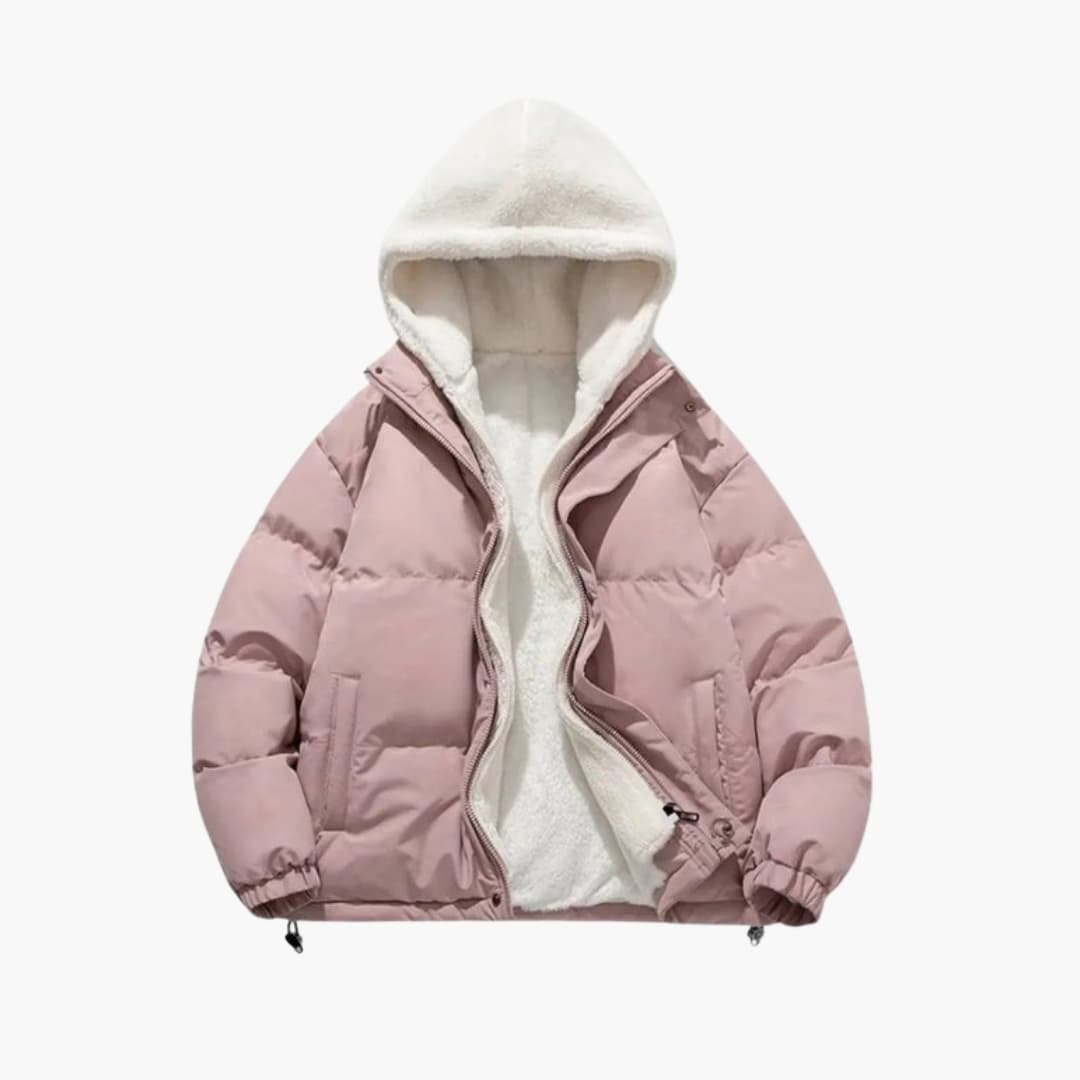 Veste d’hiver matelassée femme avec doublure polaire et capuche ajustable