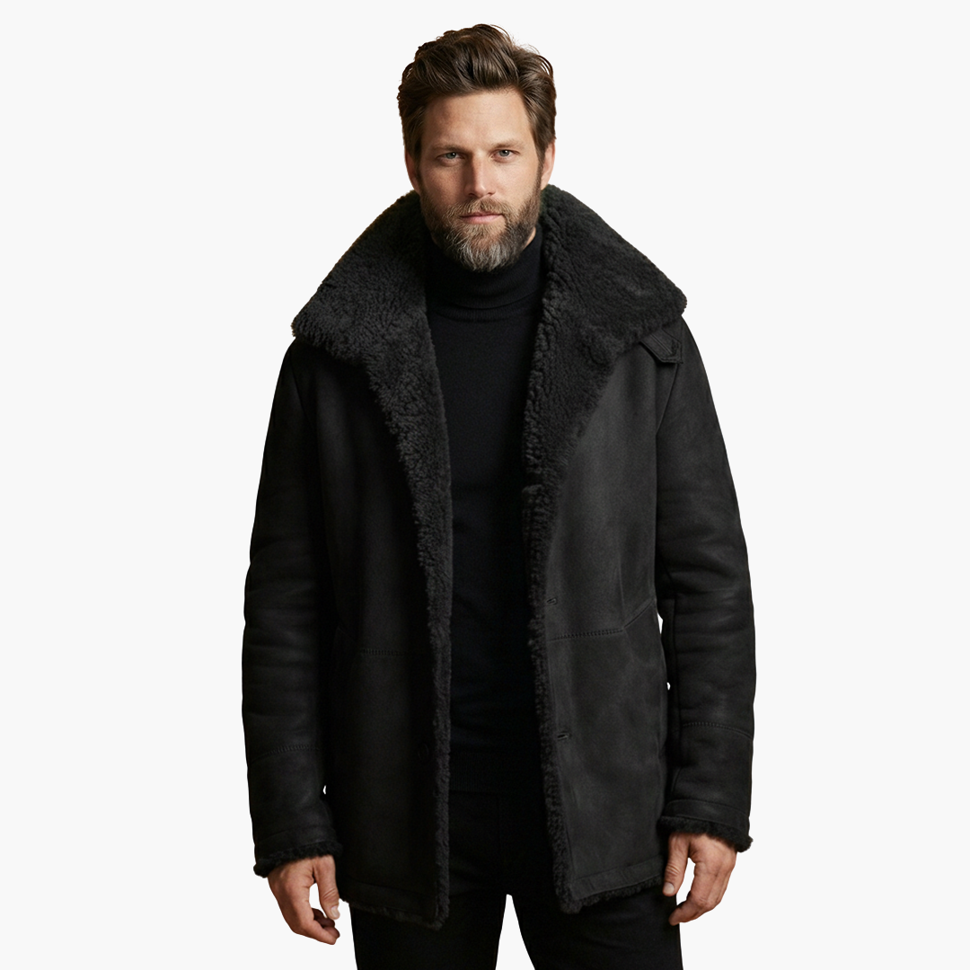 Men's winter jacket with wide collar