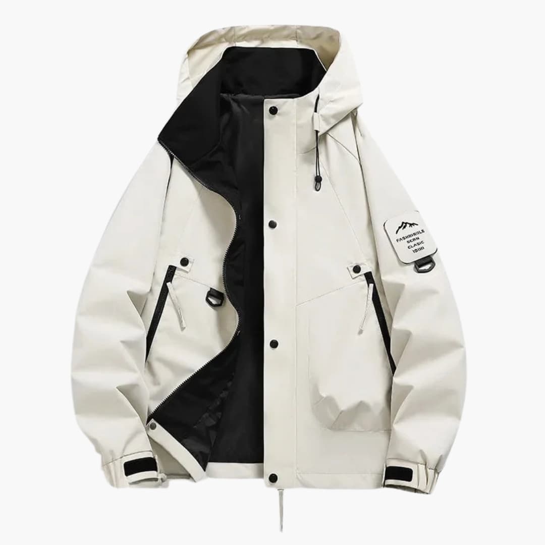 Veste de ski unisexe avec capuche intégrée et zip complet