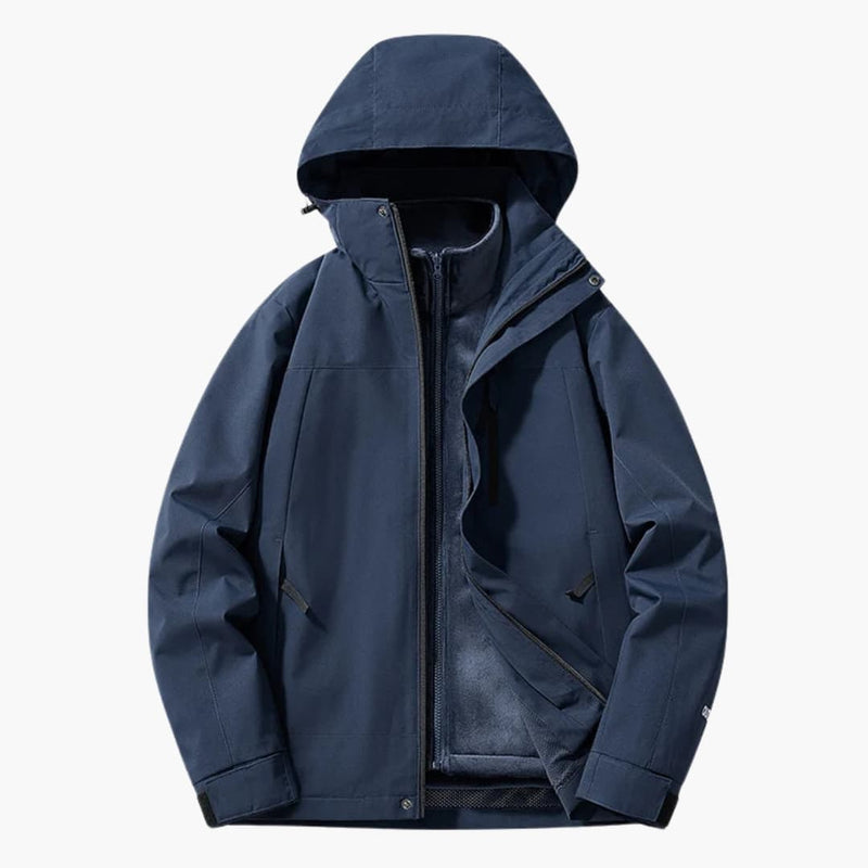 Veste de ski unisexe avec capuche réglable et poches avant